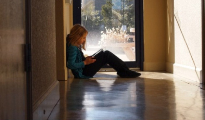 Girl in hallway